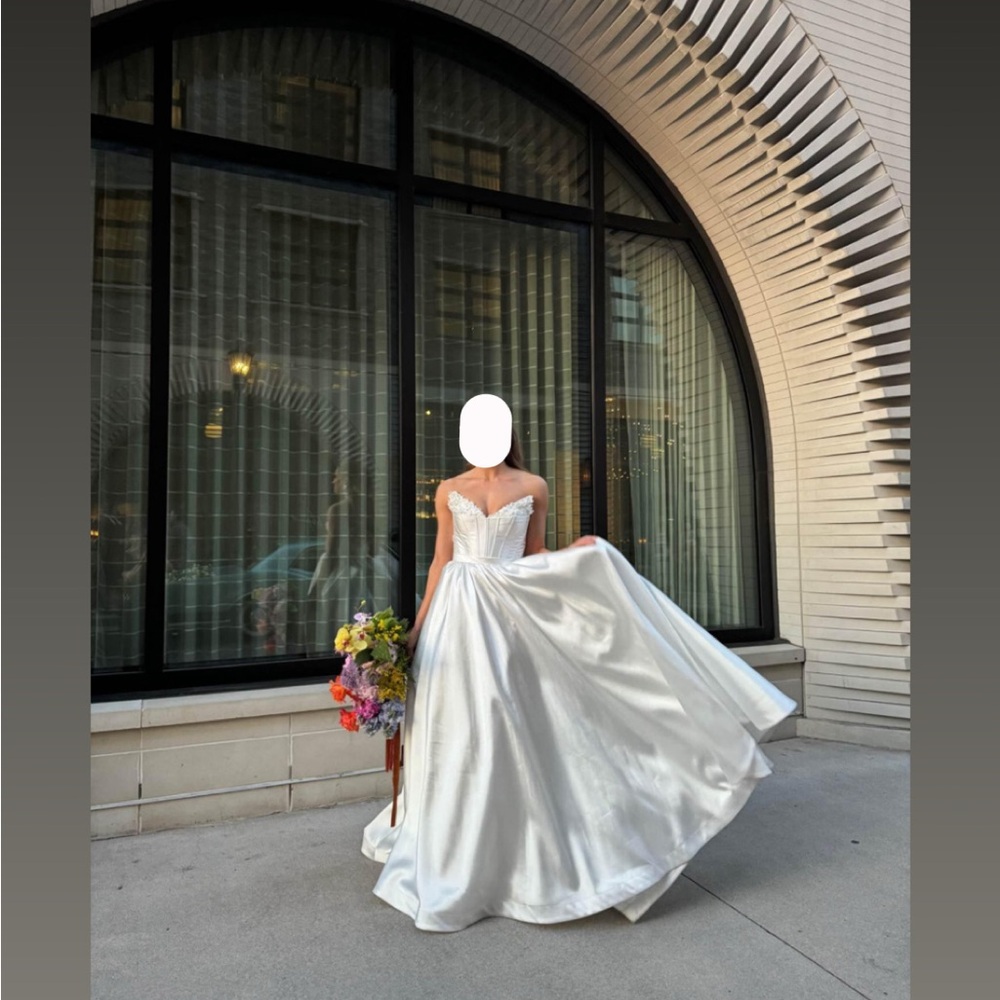 Elegant White Satin Wedding Gown